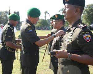Lalau Rudy Pensiun Danrem 162/WB Yang Baru Kolonel Inf Sudarwo Aris