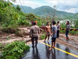 Tujuh Titik di KLU Banjir dan Longsor Polisi Gercep Lakukan Penanganan