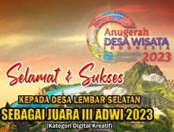Lembar Selatan Juara 3 ADWI 2023