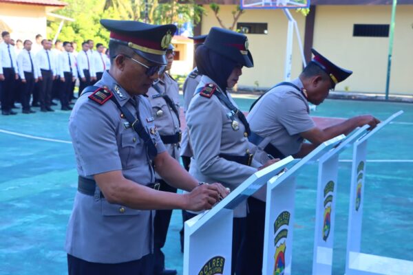 Polres Lombok Utara Lakukan Sertijab Empat Pejabat Utama
