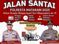 Polresta Mataram Ajak Masyarakat Jalan Santai Meriahkan Hari Bhayangkara ke-79