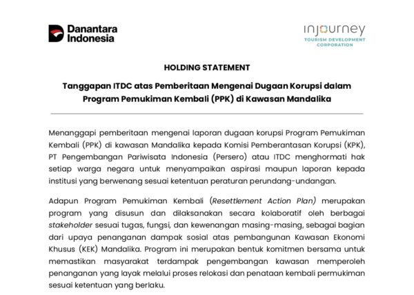Diadukan ke KPK Terkait Program Pemukiman Kembali Mandalika, Ini Tanggapan Resmi ITDC