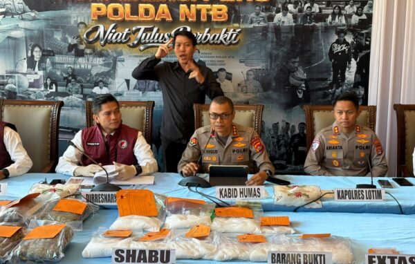 Ungkap 61 Kasus Narkoba Dalam Sebulan, Polda NTB Sita 8,3 Kg Sabu dan 11 Kg Ganja
