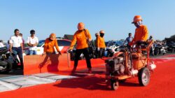 Persiapan MotoGP Mandalika Capai 85 Persen, Penggecatan Lintasan Pertahankan Motif Tenun Sasambo